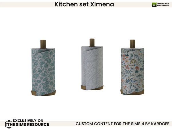 Sims 4 — kardofe_Kitchen set Ximena_Napkins by kardofe — Kitchen mess, a bit of everything, a tea set, saucepan, paper
