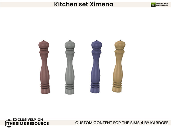 Sims 4 — kardofe_Kitchen set Ximena_Pepper mill by kardofe — Kitchen mess, a bit of everything, a tea set, saucepan,
