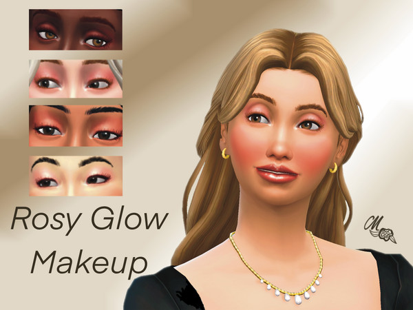 Sims 4 — Rosy Glow Makeup by thebean23 — Give your sims a natural, rosy glow with this clean makeup set!
