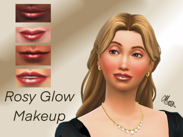 Sims 4 — Rosy Glow Lips.package by thebean23 — Give your sims a natural, rosy glow with this clean makeup set!