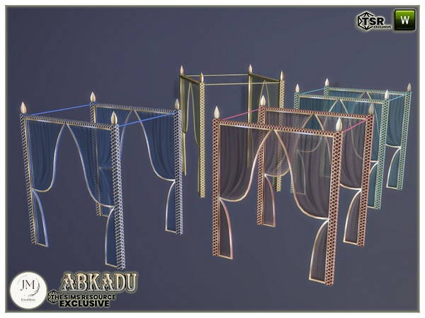 Sims 4 — Abkadu bedroom canopy by jomsims — Enchanting room inspired by One Thousand and One Nights, where gold dances