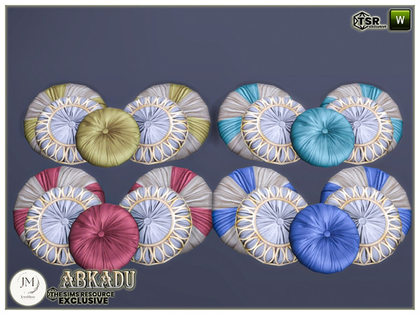 Sims 4 — Abkadu bedroom cushions bed by jomsims — Enchanting room inspired by One Thousand and One Nights, where gold