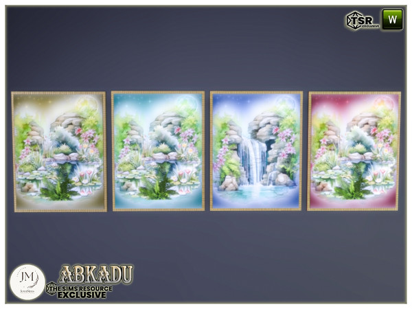 Sims 4 — Abkadu bedroom wall paintings1 by jomsims — Enchanting room inspired by One Thousand and One Nights, where gold