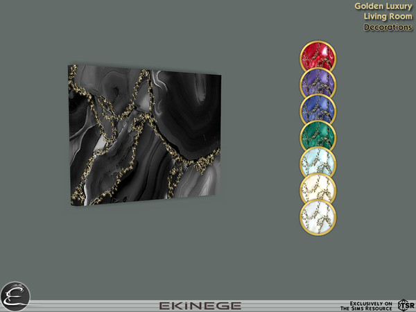 Sims 4 — Golden Luxury Living Room - Painting by ekinege — The decoration objects of the Golden Luxury Collection will