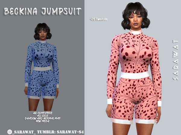 Sims 4 — Beckina jumpsuit Sarawat by Sarawat — new mesh