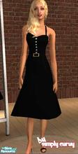 Sims 2 — Black full dress by SIMplyCurvy — A cute, everyday black halter dress with a button front. You must download the