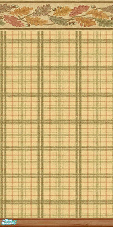 Sims 2 — am_fallwalls_06 by Cruella — Plaid with leaves boarder. Wallpapers done in beautiful fall colors and themes.