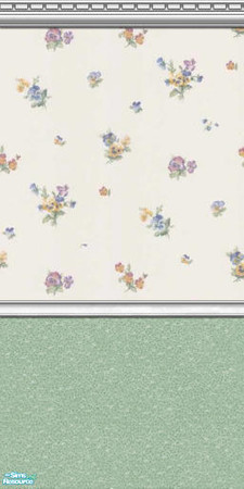 Sims 2 — Meadow by Sol�a — Wallpaper with textured panel.