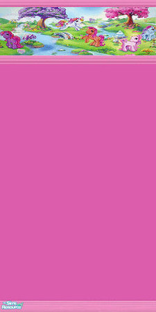 Sims 2 — MLP Wallpaper 02 by TSR Archive — Bright paper with a MLP border. Designed to match with the My Little Pony