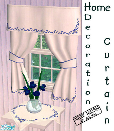 Sims 2 — Home Decoration Curtain Mesh by solfal — New mesh, a little bigger and little more "cosy" than my old