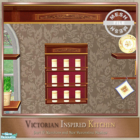 Sims 2 — Victorian Kitchen Part IV - Spice Rack by Cashcraft — Part IV of my Victorian Inspired Kitchen includes new
