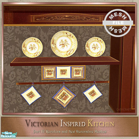 Sims 2 — Victorian  Kitchen Part IV - Potholders by Cashcraft — Part IV of my Victorian Inspired Kitchen includes new