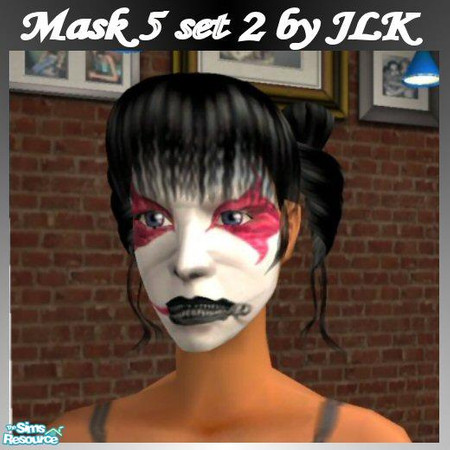 Sims 2 — Mask Set 2 - Boo 2! by bunny8675309 —  Zip It! Latex Mask. I use these for makeovers lol.