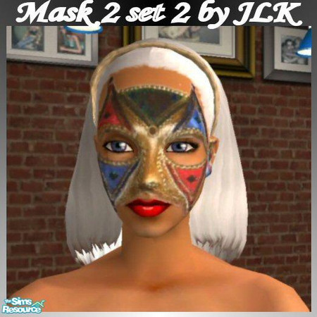 Sims 2 — Mask Set 2 - Mask 2 by bunny8675309 —  Mask 2 with red lipstick.