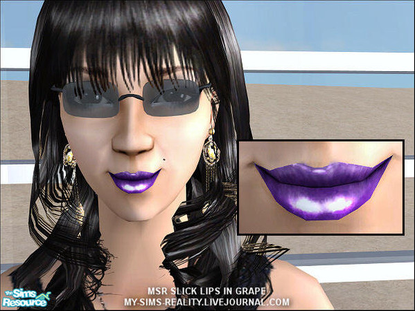 Sims 2 — MSR Slick Lips in Grape - Individual by my_sims_reality — 