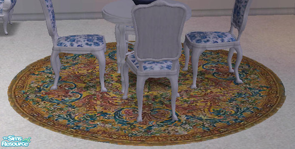 Sims 2 — Victorian Floral Blanc - Rug by Babybunny — 