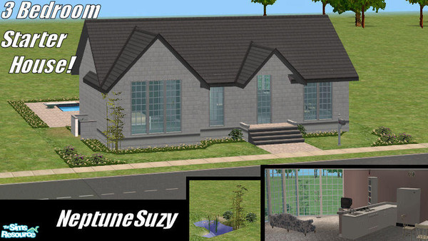Sims 2 — NSC Starter House 25 by Neptunesuzy — Your sims will love this 3 bedroom Starter House complete with Pool and