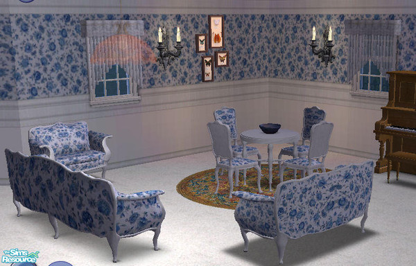 Sims 2 — Victorian Floral Blanc by Babybunny — 