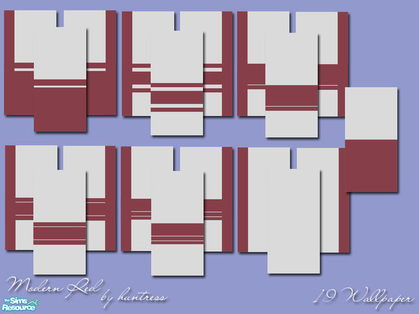 Sims 2 — Modern Red Wallpaper Set by huntress2005 — Modern Red Wallpaper Set