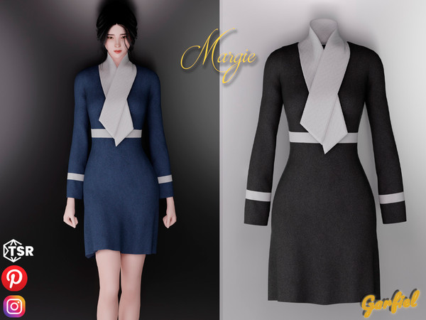 The Sims Resource - Margie - Fall dress with scarf