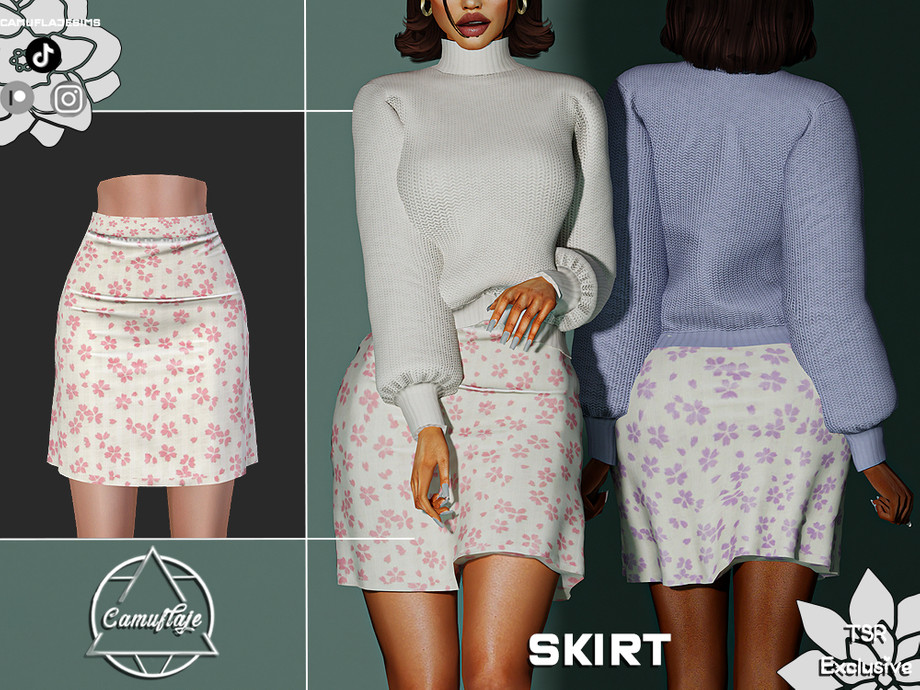 The Sims Resource - SET 356 - Floral Skirt