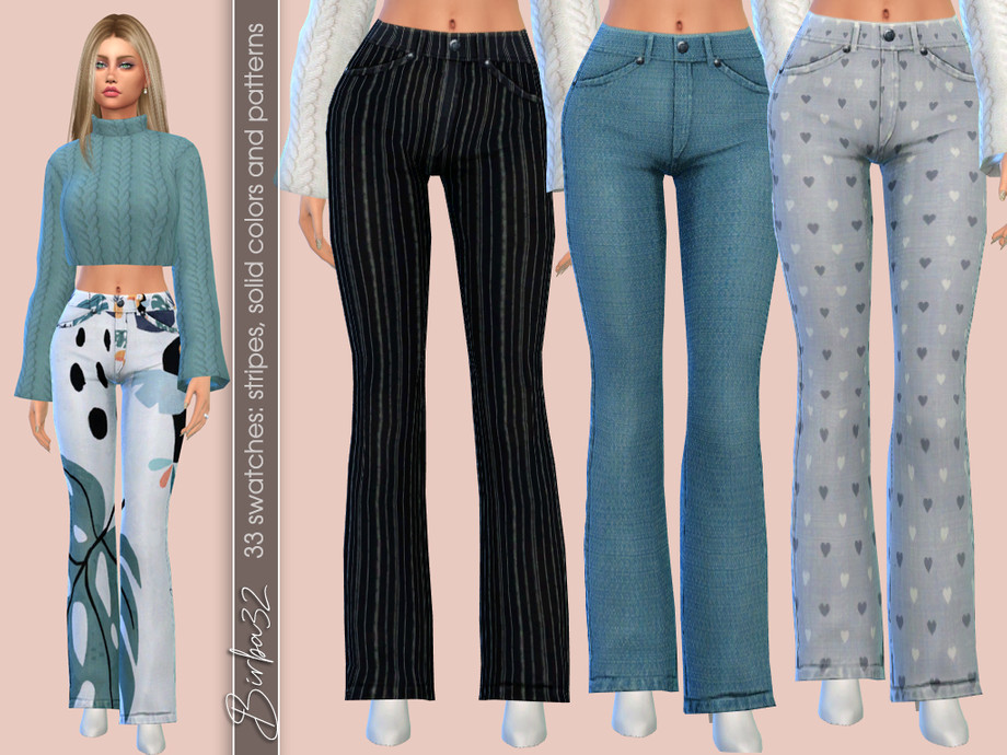 The Sims Resource - Octavia Striped Pants