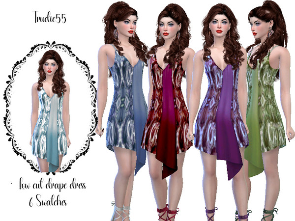 The Sims Resource - Low-cut drape dress