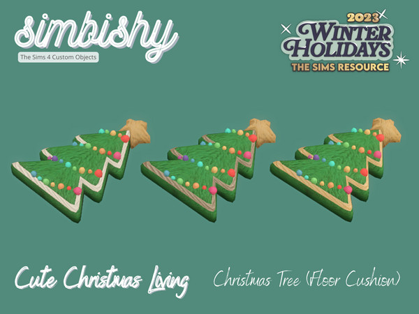 Sims 4 — SIMBISHY Cute Christmas Tree (Floor Cushion) by simbishy — Merry Christmas! This is a set of 10 cute living room