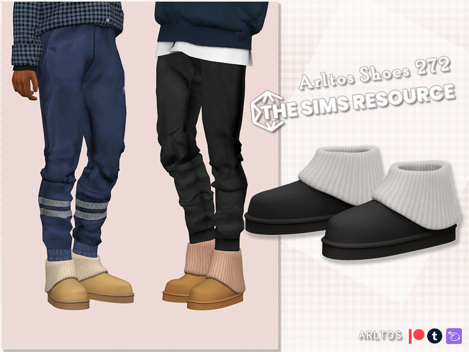 The Sims Resource - Boots with fleece trim Male