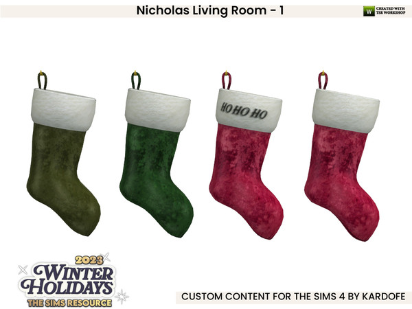 Sims 4 — Nicholas Living Room_Socks by kardofe — First part of a living room, decorated for Christmas, in this one you