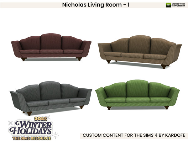 Sims 4 — Nicholas Living Room_Sofa by kardofe — First part of a living room, decorated for Christmas, in this one you