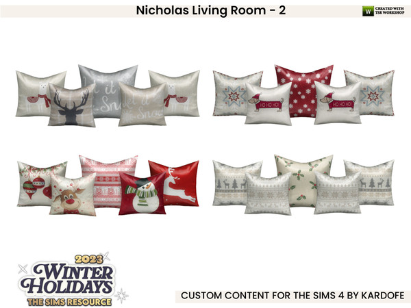 Sims 4 — kardofe_Nicholas Living Room_Cushions by kardofe — Second part of Nicholas living room, in this one you will