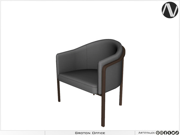 Sims 4 — Groton Chair by ArtVitalex — Office And Study Room Collection - Belong to 2023 All Rights Reserved.