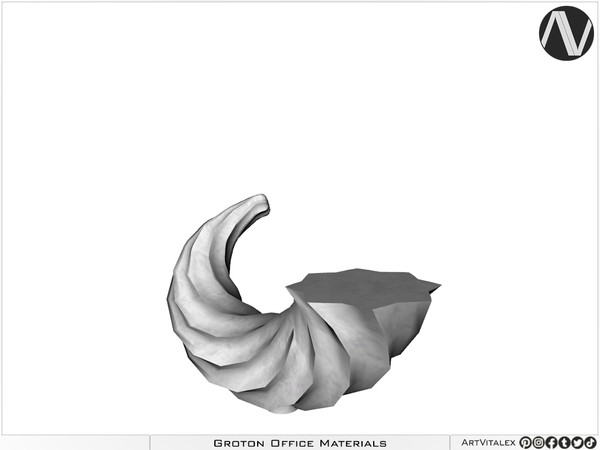 Sims 4 — Groton Decor Twisted Horn by ArtVitalex — Office And Study Room Collection - Belong to 2023 All Rights Reserved.