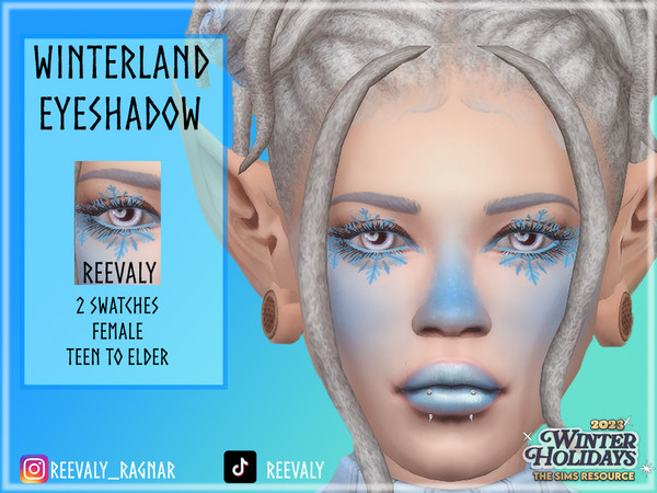 Sims 4 — Winterland Eyeshadow by Reevaly — 2 Swatches.