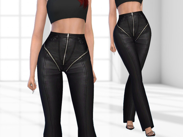The Sims Resource - Faux Leather Pants