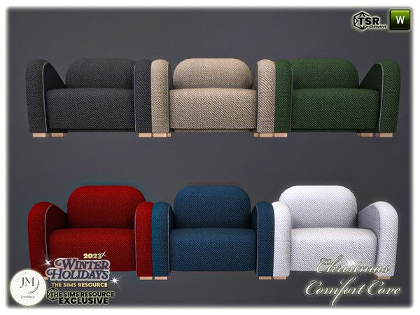 Sims 4 — Christmas Comfort Cove living chair by jomsims — The warm harmony of Christmas. Immerse yourself in enveloping