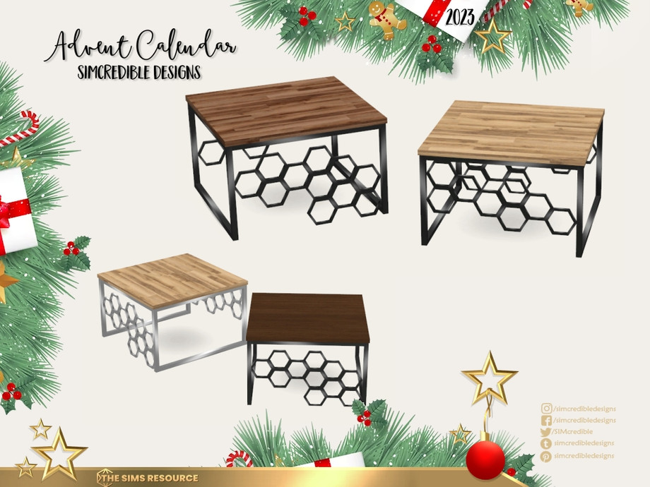 SIMcredible!'s Advent Calendar 2023 - Bee Happy End table Honeycomb