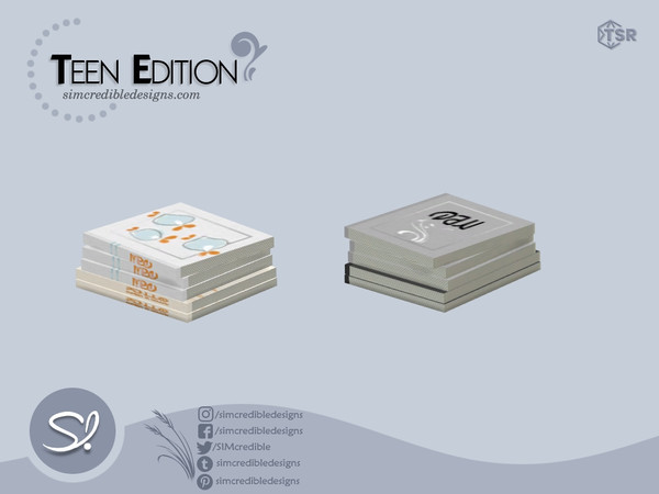 Sims 4 — Teen Edition Books 2 by SIMcredible! — This is a colorful bedroom set for your younger sims :) Instead of a