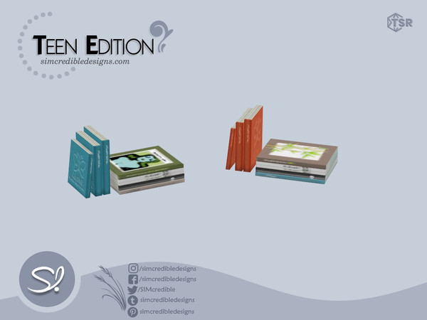 Sims 4 — Teen Edition Books 3 by SIMcredible! — This is a colorful bedroom set for your younger sims :) Instead of a
