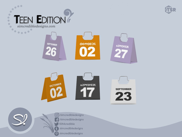 Sims 4 — Teen edition Calendar by SIMcredible! — This is a colorful bedroom set for your younger sims :) Instead of a