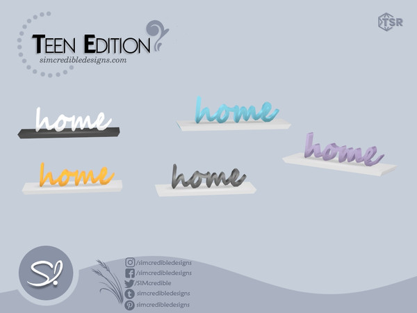 Sims 4 — Teen Edition Home decor English by SIMcredible! — This is a colorful bedroom set for your younger sims :)