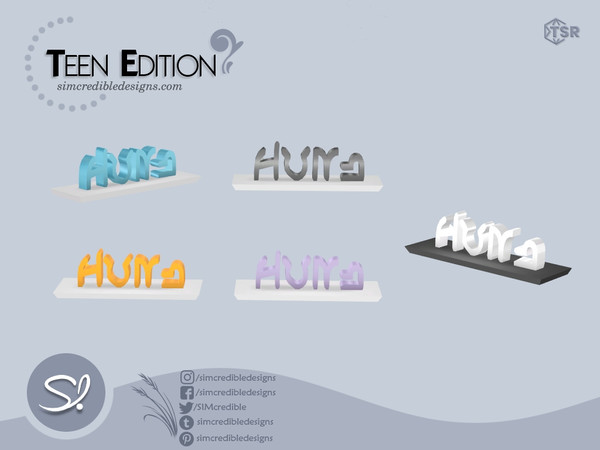 Sims 4 — Teen Edition Home decor Simlish by SIMcredible! — This is a colorful bedroom set for your younger sims :)