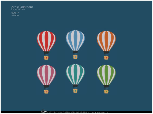 Sims 4 — Arnie - Balloon wall decor by Severinka_ — A set of decor and wall lamps for decorating a children's room in a