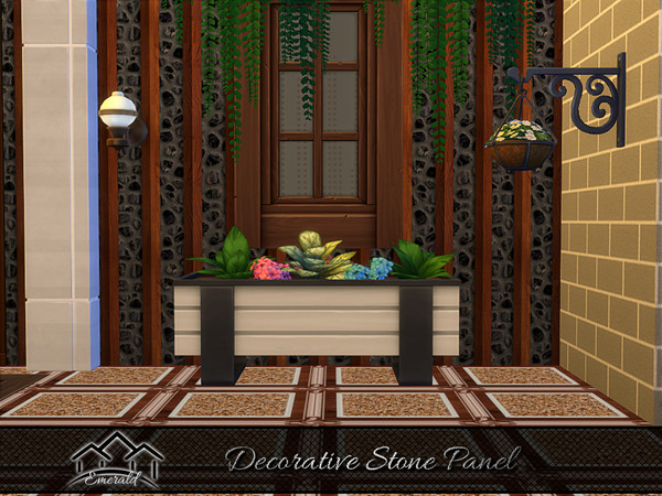 Sims 4 — Decorative Stone PanelS1 by Emerald — Stylish stone designs panel, attractive and low maintenance.