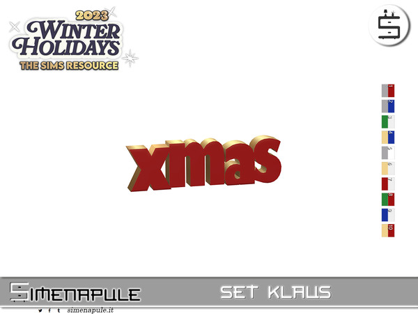 Sims 4 — [SeN4] Set Klaus - Christmas Text Deco by Simenapule — Set Klaus - Gift Box 2 Made by Simenapule for TSR