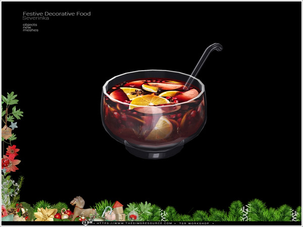 Sims 4 — FestiveFoodDecor Mulled Wine by Severinka_ — A set of decorative food to decorate the festive table for the New