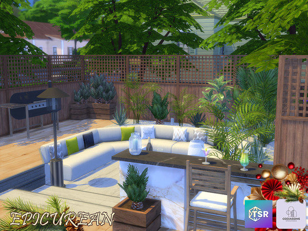 Sims 4 — Epicurean Terrace by CodiasSims — Discover the perfect harmony between urban sophistication and soothing nature.