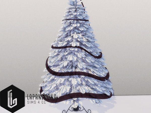 Sims 4 — Merry goth Christmas tree ribbon decoration by Lapanemona — O Christmas Tree, O Christmas tree,