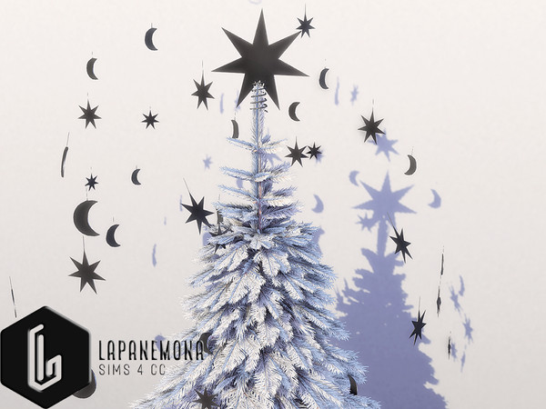 Sims 4 — Merry goth Christmas Moon and star decorations by Lapanemona — O Christmas Tree, O Christmas tree,